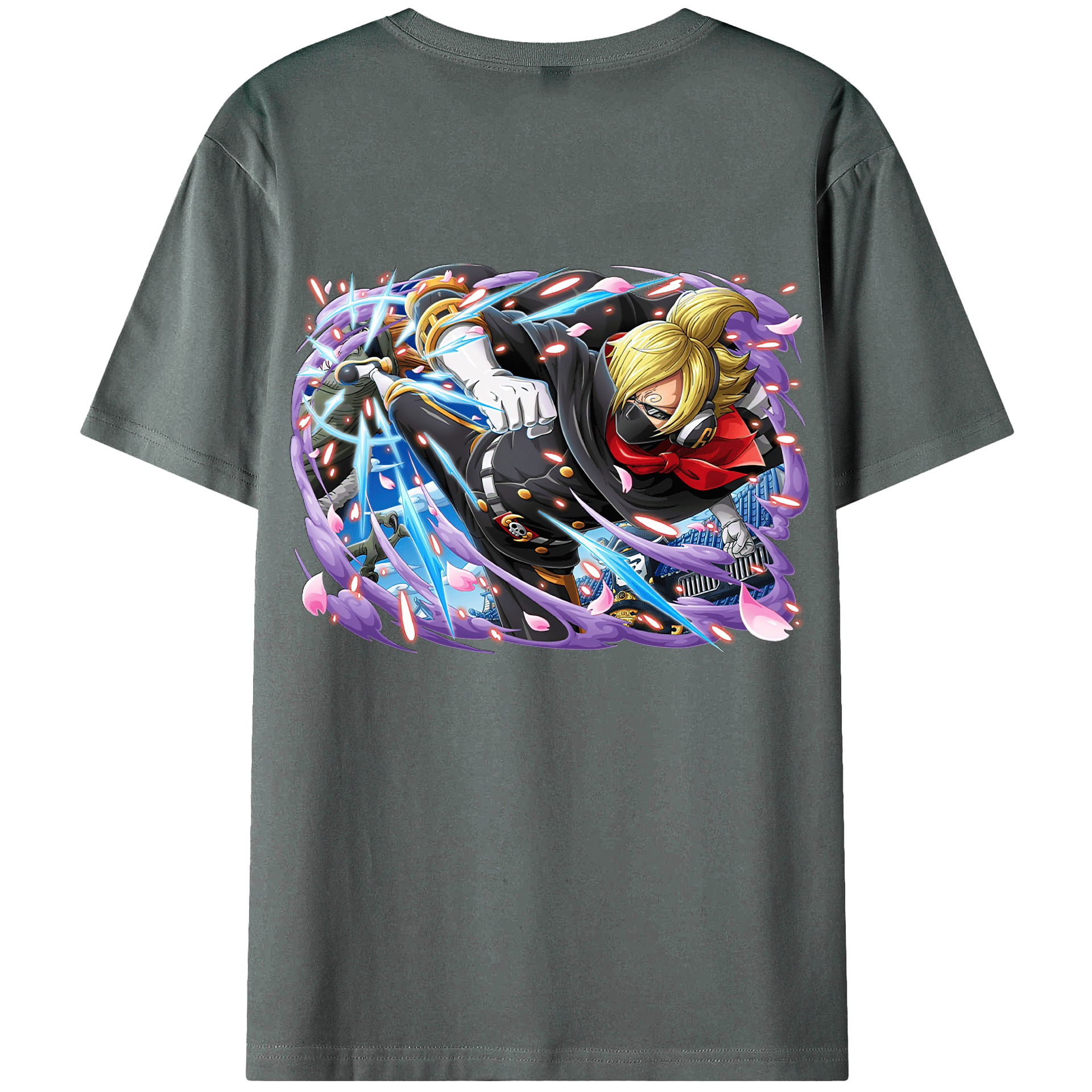 （画像用） ワンピース サンジ ONE PIECE Sanji 綿100％ メンズ半袖Tシャツ（バックプリント） 通気性